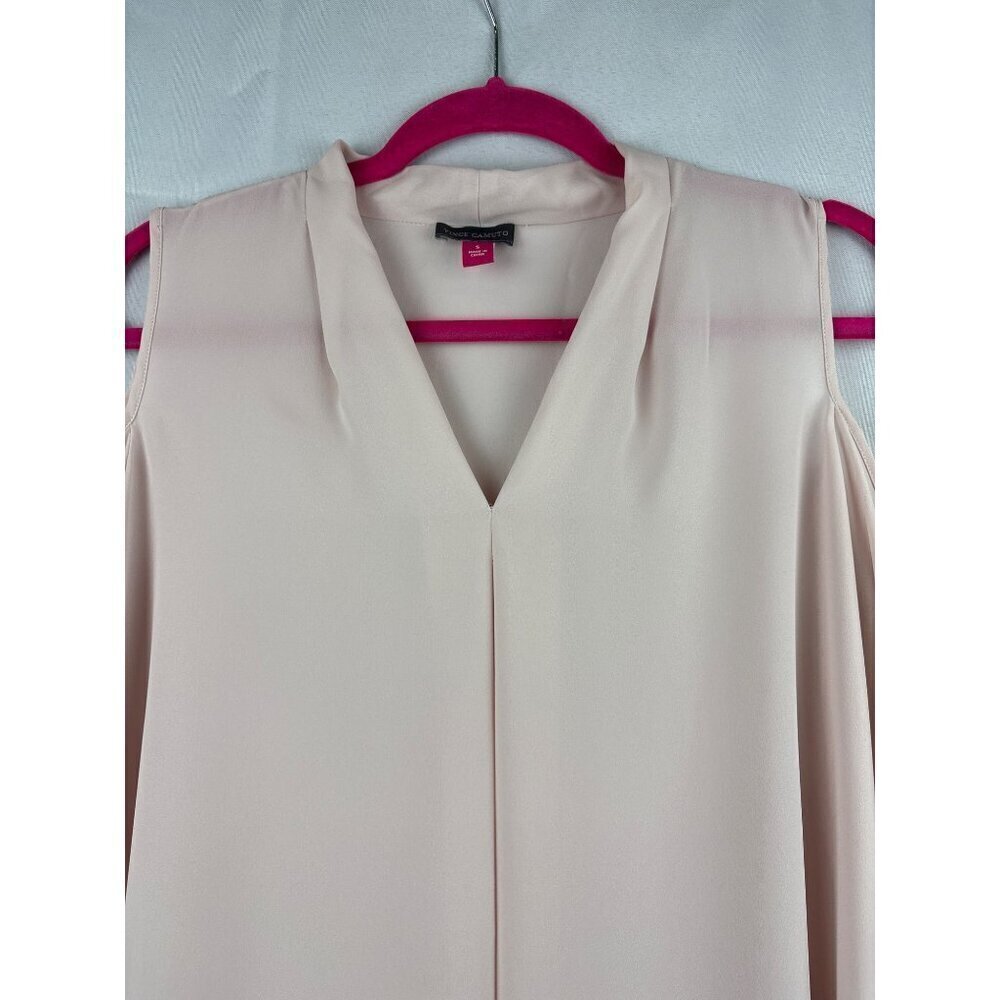 Vince Camuto Womens Cold Shoulder Blouse Size S Light Pink